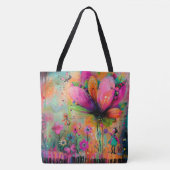 Whimsical Blooms Een uitbarsting van kleurrijke vr Tote Bag (Voorkant)