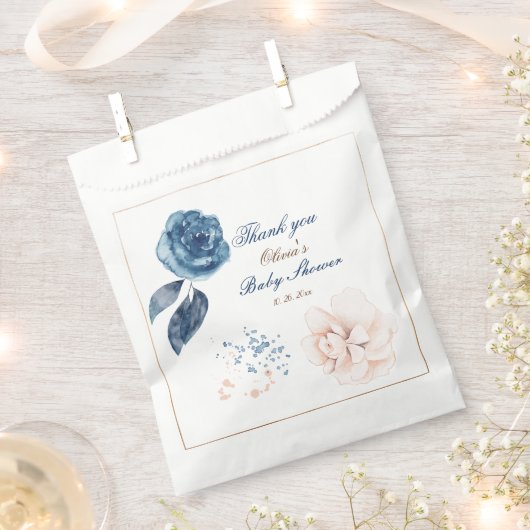 Whimsical Blooms: Elegante Waterverf Bedankzakje (Geknipt)