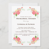 Whimsical Blooms Rehearsal Dinner Invitation Kaart (Voorkant)