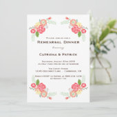 Whimsical Blooms Rehearsal Dinner Invitation Kaart (Staand voorkant)