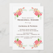 Whimsical Blooms Rehearsal Dinner Invitation Kaart (Voorkant / Achterkant)
