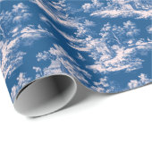 Whimsical Blue and White Countryside Scene Cadeaupapier (Rol Hoek)