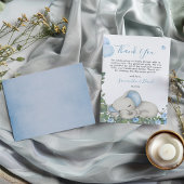Whimsical Blue Baby Elephant Thank You Card Bedankkaart
