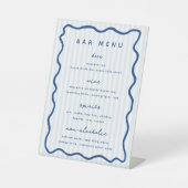 Whimsical Blue Bar Menu Lijst Reclamebord Met Voetstuk (Voorkant)