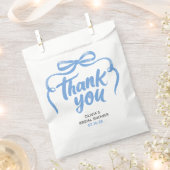 Whimsical Blue Bow Handwritten Bridal Thank You Bedankzakje (Geknipt)