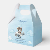Whimsical Blue Brown Teddy Bear Pilot Baby Shower  Bedankdoosjes (Voorkant Zijde)