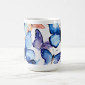 "Whimsical Blue Butterfly Mok" Koffiemok (Center)