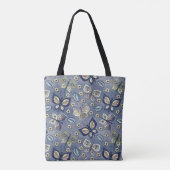 Whimsical Blue Butterfly Naadloos Patroon Tote Bag (Achterkant)