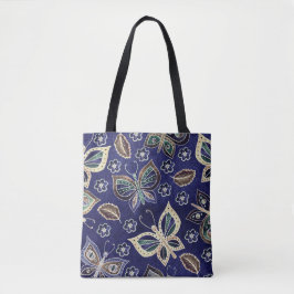 Whimsical Blue Butterfly Naadloos Patroon Tote Bag