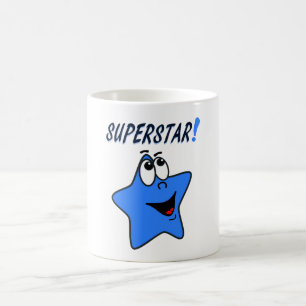 Whimsical Blue Cartoon Superstar Mok voor kinderen