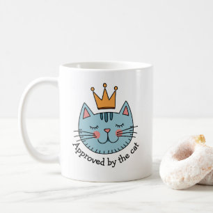 Whimsical Blue Cat met een gele kroon op maat Koffiemok