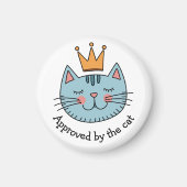 Whimsical Blue Cat met een gele kroon op maat Magneet (Voorkant)