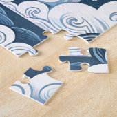 Whimsical Blue Celestial Baby shower Welkomstbord Legpuzzel (Zijkant)