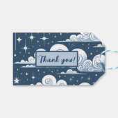 Whimsical Blue Celestial Bedankt Cadeaulabel (Voorkant (Horizontaal))