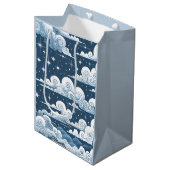 Whimsical Blue Celestial Bedankt Medium Cadeauzakje (Voorkant Gekanteld)