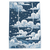 Whimsical Blue Celestial Bedankt Medium Cadeauzakje (Achterkant)