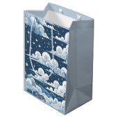 Whimsical Blue Celestial Bedankt Medium Cadeauzakje (Achterkant Gekanteld)