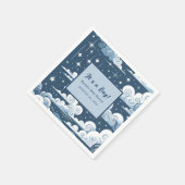 Whimsical Blue Celestial Custom Baby shower Servet (Hoek)