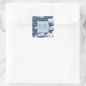 Whimsical Blue Celestial Custom Baby shower Vierkante Sticker (Tas)