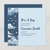 Whimsical Blue Celestial Kaart (Voorkant / Achterkant)