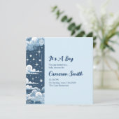 Whimsical Blue Celestial Kaart (Staand voorkant)