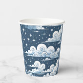 Whimsical Blue Celestial Papieren Bekers (Achterkant)