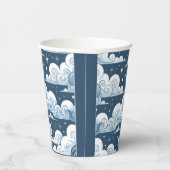 Whimsical Blue Celestial Papieren Bekers (Rechts)