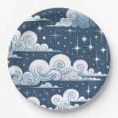 Whimsical Blue Celestial Papieren Bordje (Voorkant)