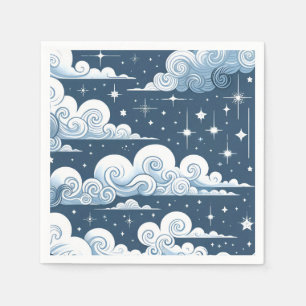 Whimsical Blue Celestial Servet