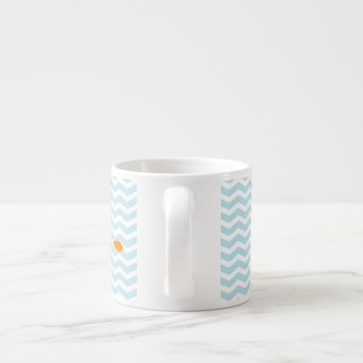 Whimsical Blue chevron met gouden vis Espresso Kop (Achterkant)