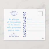 Whimsical Blue Christmas Scene Briefkaart (Achterkant)