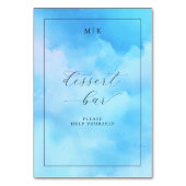 Whimsical Blue Cloud Dessert Bar Kaart (Voorkant)