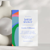 Whimsical Blue Colorful Abstract Art Vrijgezellenf Kaart