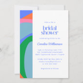 Whimsical Blue Colorful Abstract Art Vrijgezellenf Kaart (Voorkant)