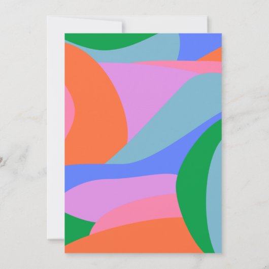 Whimsical Blue Colorful Abstract Art Vrijgezellenf Kaart (Achterkant)