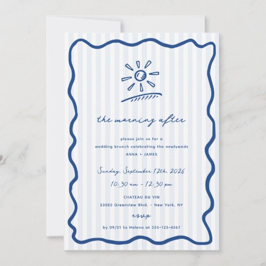 Whimsical Blue de ochtend na de brunch Kaart (Voorkant)