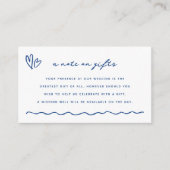 Whimsical Blue Doodle een notitie over geschenken Informatiekaartje (Voorkant)