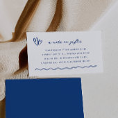 Whimsical Blue Doodle een notitie over geschenken Informatiekaartje