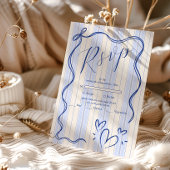 Whimsical Blue Doodle Lijst bruiloft RSVP Kaartje