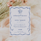 Whimsical Blue Doodle repetitie diner Aankondiging