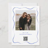 Whimsical Blue Doodle Vineyard Wavy Border Bruilof Kaart (Achterkant)