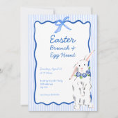 Whimsical Blue Easter Brunch Egg Hunt Uitnodiging (Voorkant)