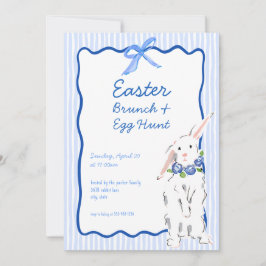 Whimsical Blue Easter Brunch Egg Hunt Uitnodiging