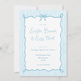 Whimsical Blue Easter Brunch Egg Hunt Uitnodiging