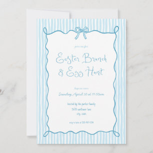 Whimsical Blue Easter Brunch Egg Hunt Uitnodiging