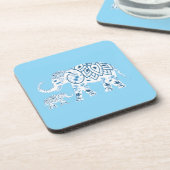Whimsical Blue Elephant Drink Coaster Bier Onderzetter (Linkerzijde)