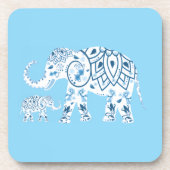 Whimsical Blue Elephant Drink Coaster Bier Onderzetter (Voorkant)