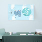 Whimsical Blue Elephant Theme Baby shower Spandoek (Beurs)