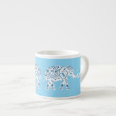 Whimsical Blue Elephants Espresso Cup Espresso Kop (Voorkant rechts)