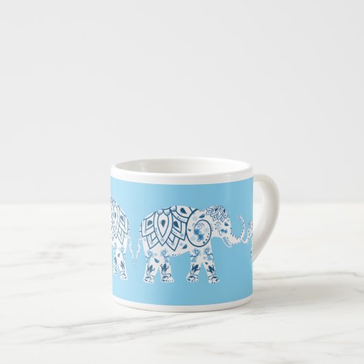 Whimsical Blue Elephants Espresso Cup Espresso Kop (Voorkant rechts)